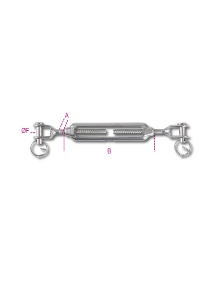 TENSOR DE DOS HORQUILLAS ACERO INOXIDABLE AISI 316